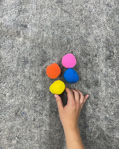 Four Colorful Foamy Fluffy Balls