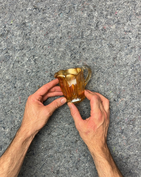 Small Iridescent Glass Creamer Pitcher
