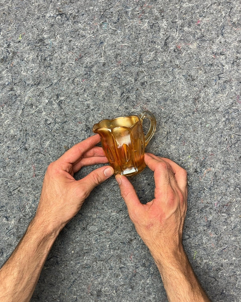 Small Iridescent Glass Creamer Pitcher