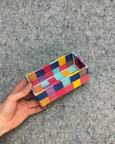 Cute Woven Rectangular Storage Basket For Your Desk