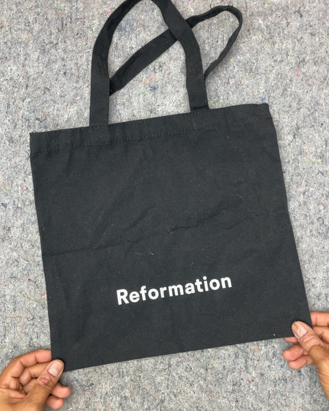 Reformation Black Canvas Tote Bag
