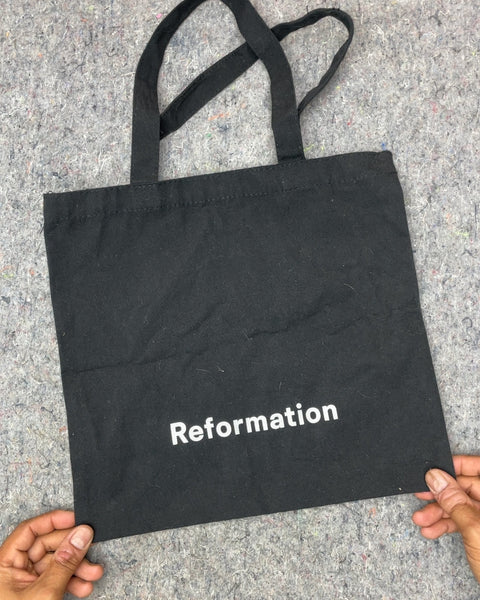 Reformation Black Canvas Tote Bag