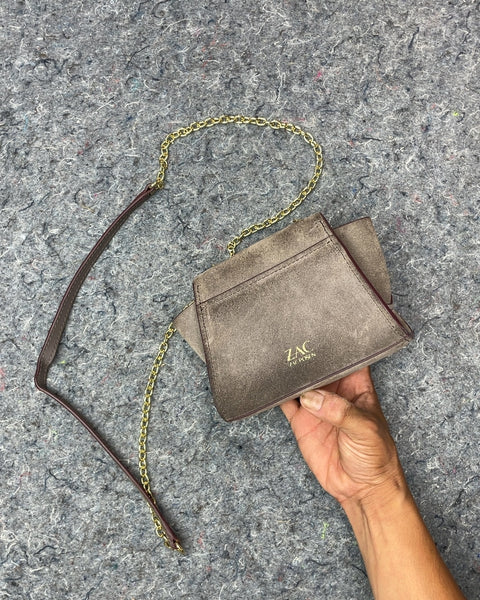 ZAC by Zac Posen Gray Suede Crossbody Bag