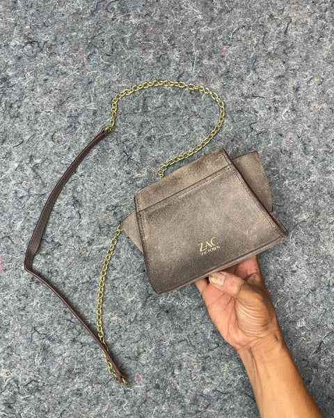 ZAC by Zac Posen Gray Suede Crossbody Bag