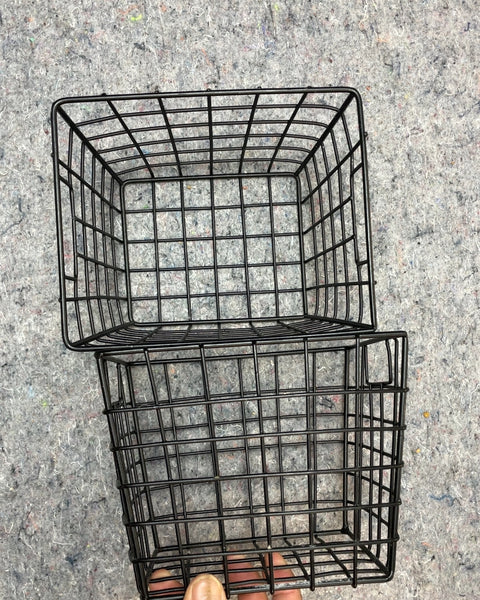 Two Black Wire Baskets