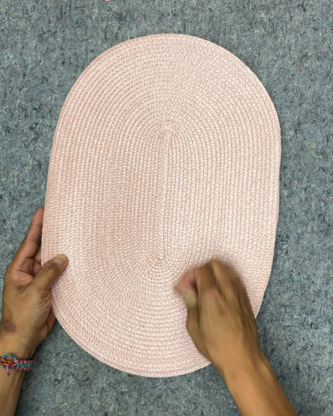 4 More Oval Woven Placemats, 17x12"