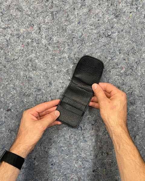 Black Textured Leather Cardholder