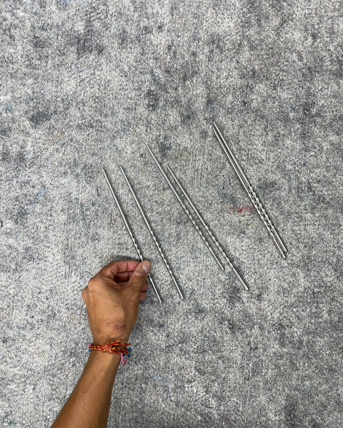 Six Stainless Steel Twisted Metal BBQ Skewers