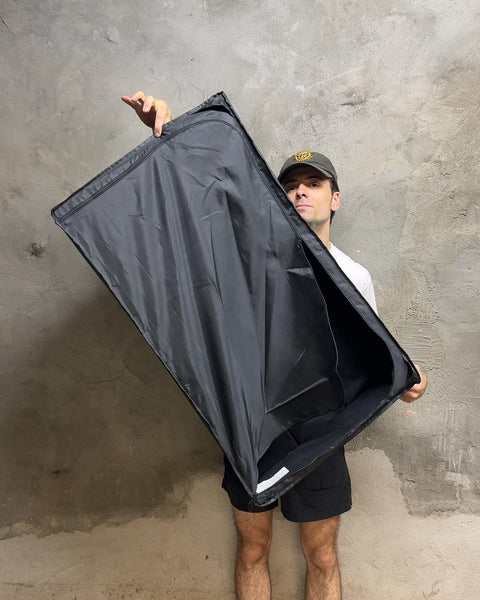 Black Fabric Storage Bin For Under The Bed, 22x36"