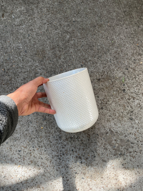 West Elm Dotted White Vase without Drainage