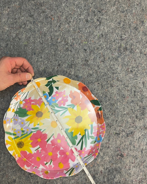 Floral Plastic Serving Plate, 10"