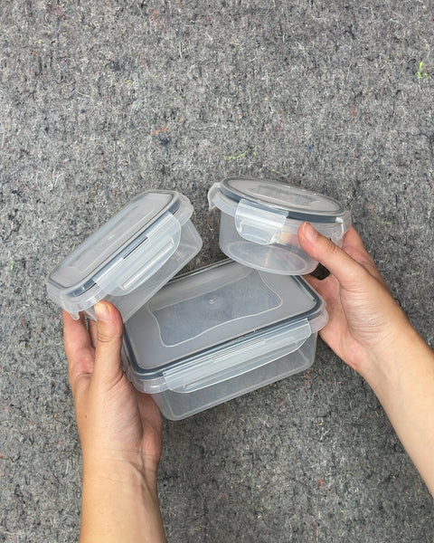 Clear Plastic Food Storage Containers with Lids, Set of 3