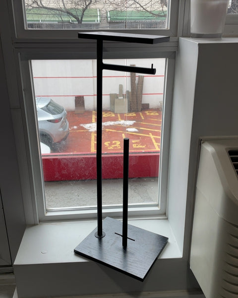 Black Metal Toilet Paper Holder, 25”