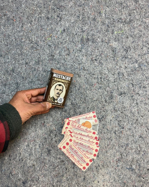 Mustache Bandages in Tin