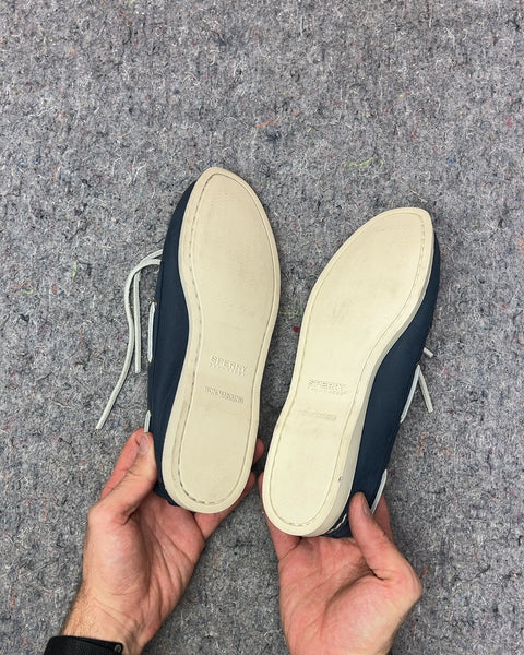Like New Sperry Top-Sider Navy Blue Boat Shoes, Size US 9W or EU 40