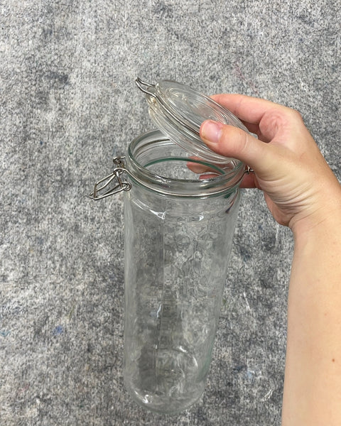Clear Glass Clamp Top Jar, 13 in Tall