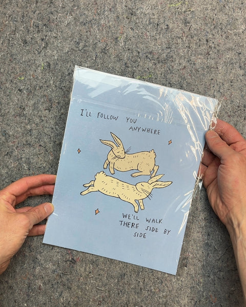 I'll Follow You Anywhere Rabbit Art Print, 9x11"