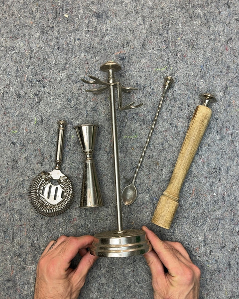 Pottery Barn Bar Tool Set with Stand