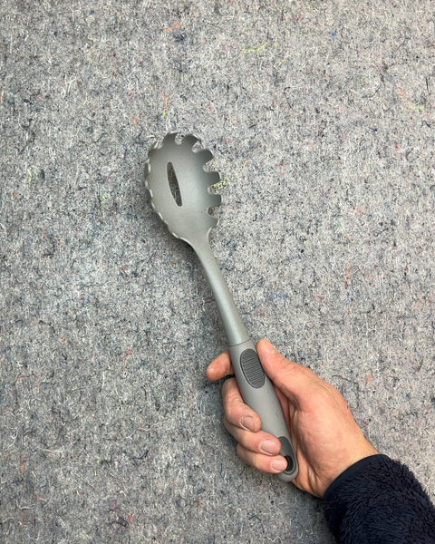 Gray Slotted Pasta Spoon