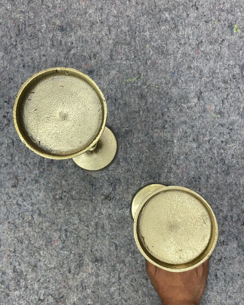 Golden Candle Holders, 9" & 11"