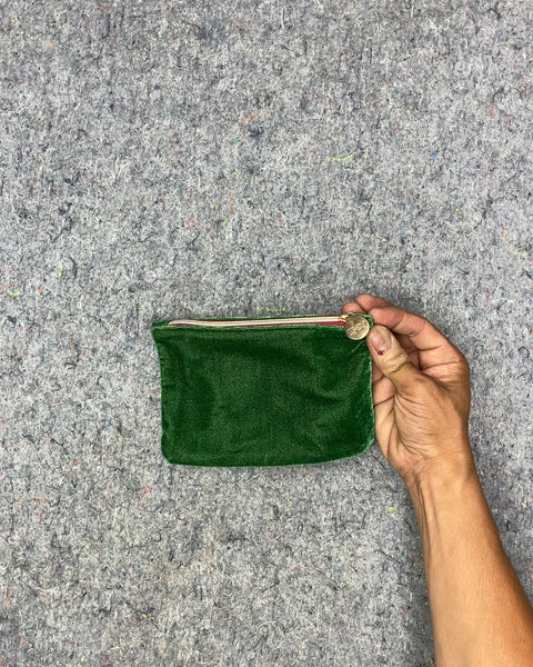 Ipsy Green Velvet Pouch