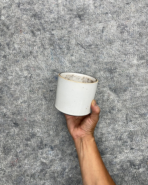 White Ceramic Cylinder Planter Pot
