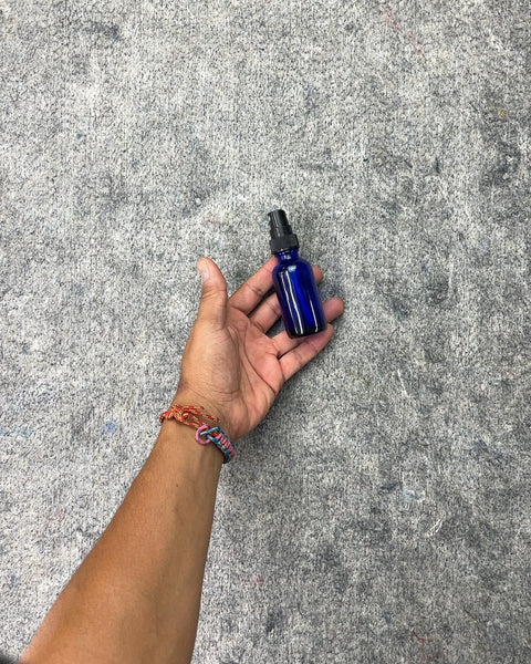 Blue Glass Spray Bottle