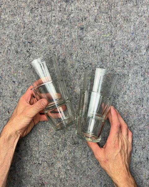Set of Four Clear Glass Drinking Glasses