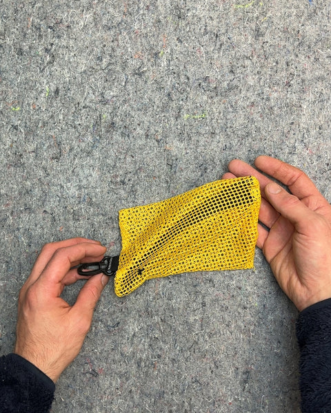 Yellow Mesh Zipper Pouch