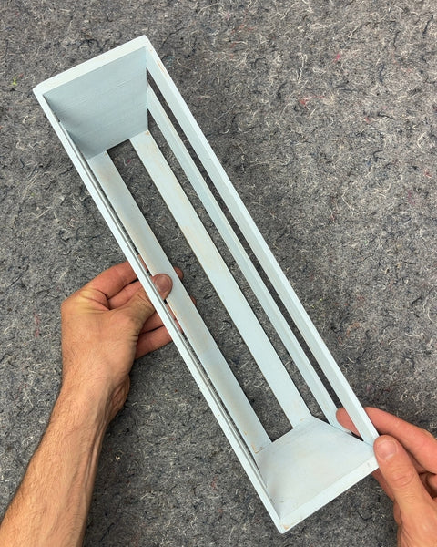Light Blue Wooden Planter Box, L16"