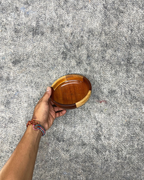 Segmented Wooden Small Serving Bowl