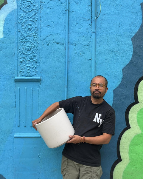 Bigass Heavy White Ceramic Planter Pot, W13"
