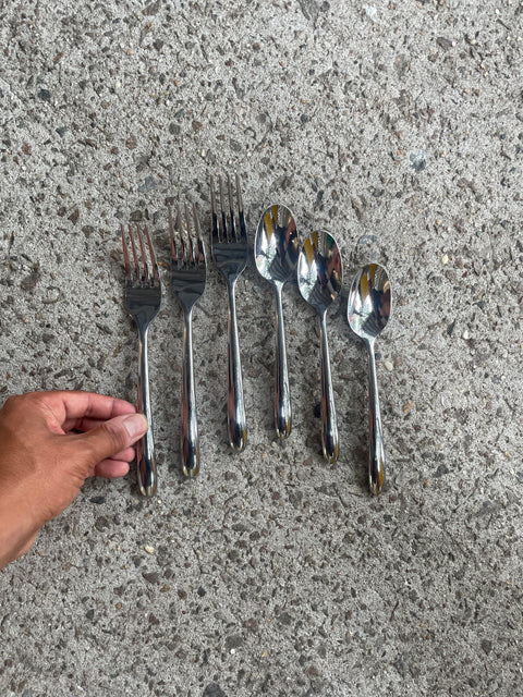 Modern Set of Forks and Spoons