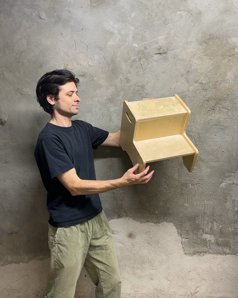 Wooden Two-Step Toddler Stool