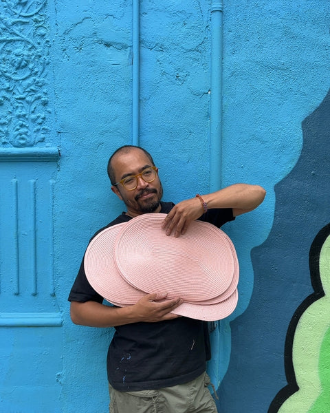 8 More Pink Oval Placemats, L17"