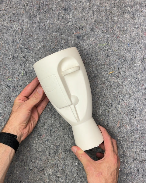 Face Art Ceramic Vase, H10"