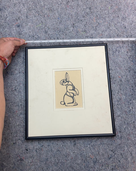 Cool Framed Rabbit Print, 11x12"