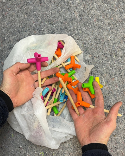 Wooden Stick and Connector Building Toy Set