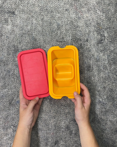 Yellow and Red Silicone Sandwich Container