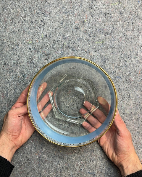 Vintage Jeannette Glass Hellenic Blue Bowl