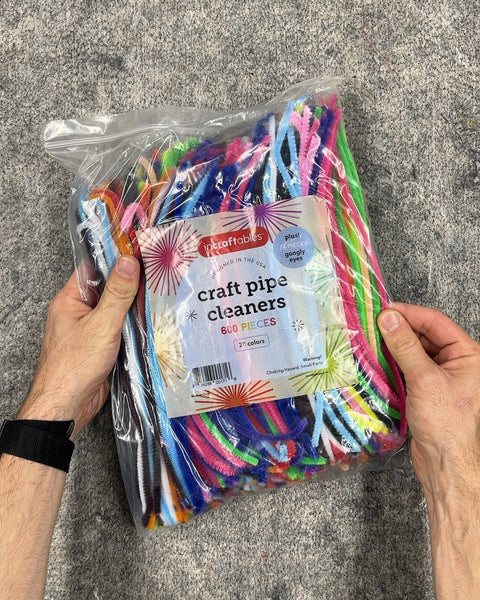 Intraftables Craft Pipe Cleaners with Googly Eyes, 600 Pieces