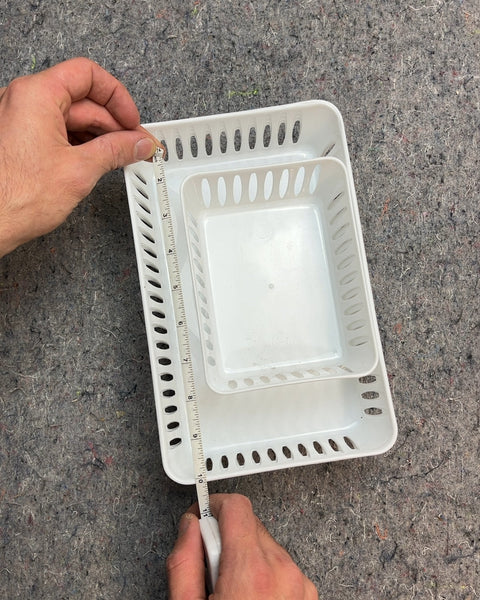 Set Of 5 White Plastic Storage Baskets