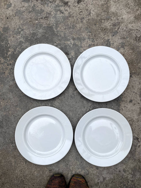 4 Beaded Dinner Plates