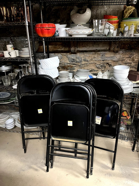 4 Black Folding Chairs For Even More Seating
