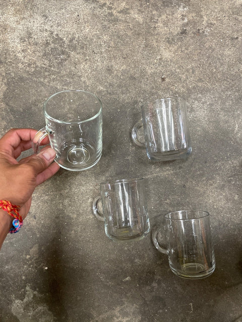 4 Nespresso Clear Glass Mug Set