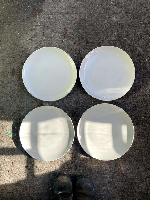 4 Simple White Dinner Plates (we have 2 sets!)
