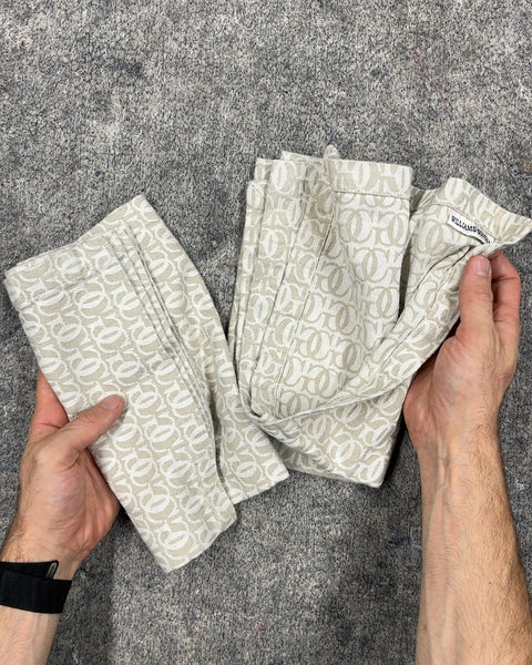 Two Williams Sonoma Monogrammed Fabric Napkins
