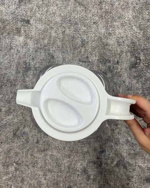 Clear Plastic Pitcher with White Lid