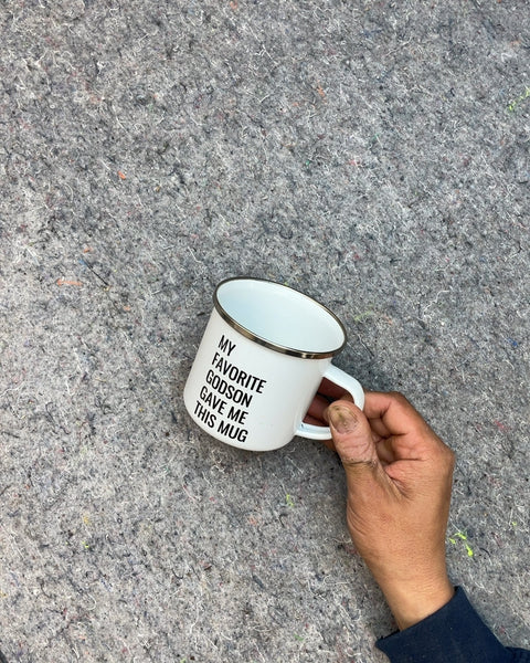 My Favorite Godson Gave Me This Enamel Mug