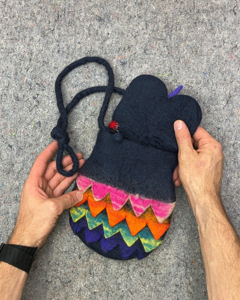 Felted Owl Crossbody Bag